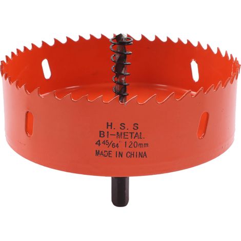 Scie cloche bimétallique en acier rapide avec foret central pour bois et plastique 4-45/64 po (120 mm) (1/5)
