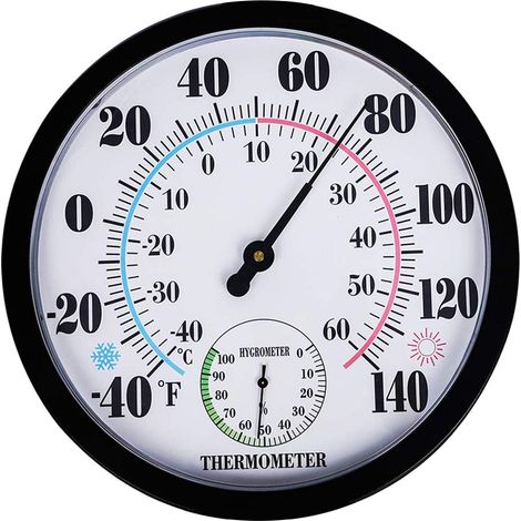Thermomètre domestique à grand écran de 25 cm, thermomètre d'intérieur de haute précision pour pharmacie et hygromètre, thermomètre industriel pour laboratoire et entrepôt. (1/5)