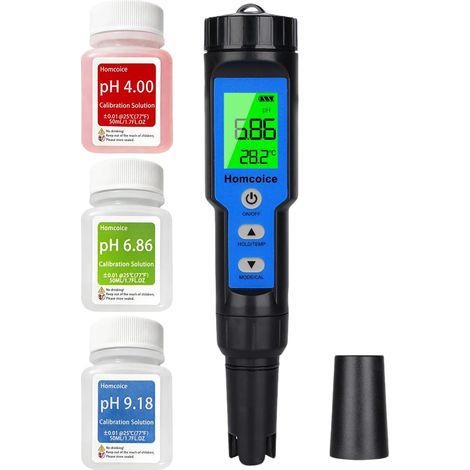pH Mètre Électronique 4 en 1, TDS EC Température Meter avec précision 0,01 pH, Compensation Automatique température, Testeur Qualité Eau étanche IP67 pour piscines, Eau Potable, hydroponie