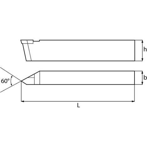 Outil DIN 282 filetage exterieur droit 12x12 mm pour tour (1/2)