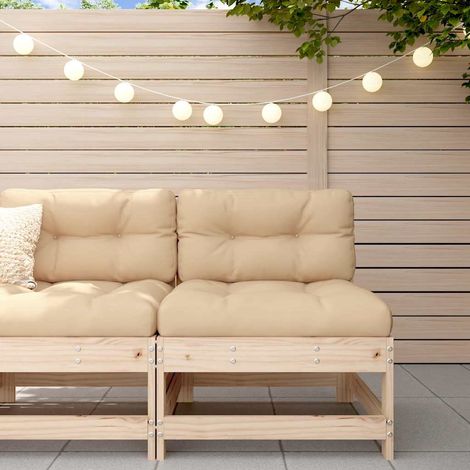 Canapé central，Canapé de jardin，Banquette avec coussins bois de pin massif DGBDF996126 (1/5)