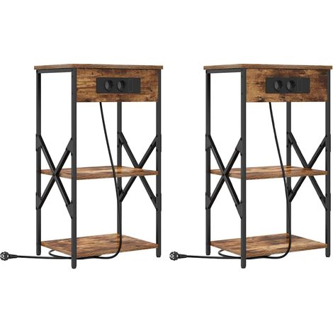 Maison Exclusive - Armadio da Notte 2 pcs Rovere fumé 41 x 31 x 76 cm (1/5)