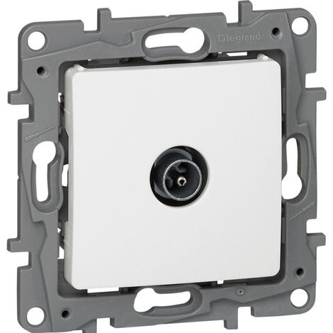 Prise TV simple mâle Legrand NILOÉ 664751 Blanc blindée classe A 1 poste