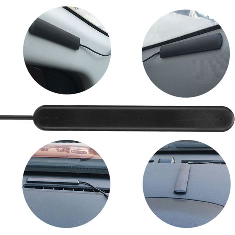 Antenne Radio Numérique DAB+ 5M avec Connecteur SMA, Gain 20dB, Alimentation 5V/15mA, Support Adhésif pour Montage Facile