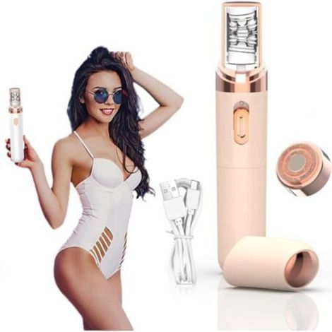 Épilateur Visage - Technologie Disques Mécaniques - Capture Poils À 0,5 Mm - Rechargeable USB - Autonomie 60 Min - Pour Visage Corps Jambes Aisselles - 1 Pièce (1/5)