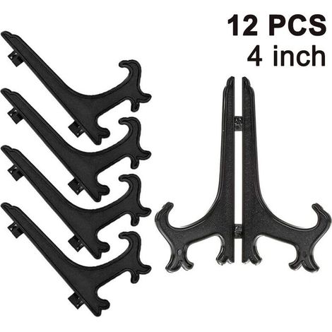Lot de 12 chevalets en plastique porte-assiettes - Présentoirs pour la présentation des assiettes à collectionner (1/5)