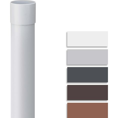 INEFA Fallrohr 100 cm, PVC Regenrohr Dachrinnenzubehör,einfache Steckmontage, Made in Germany - DN75 / 75mm, 1 Stück,Weiß