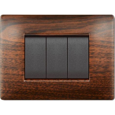 1PZ PLACCA LIFE Q MODELLO LIVING LEGNO SCURO 4 POSTI