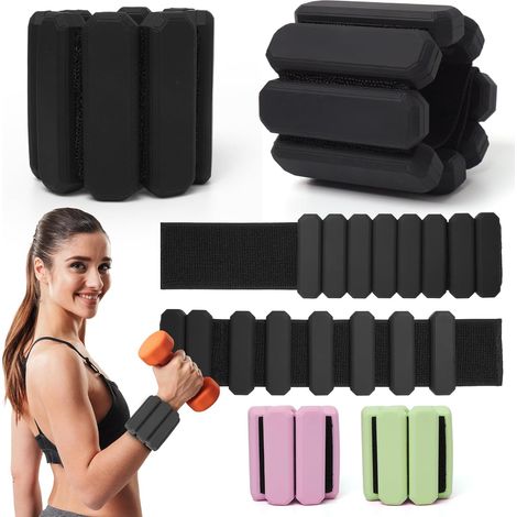 2 Poids pour Poignets et Chevilles Réglables 0.45kg- Pour Yoga, Fitness, Musculation (noir) (1/5)