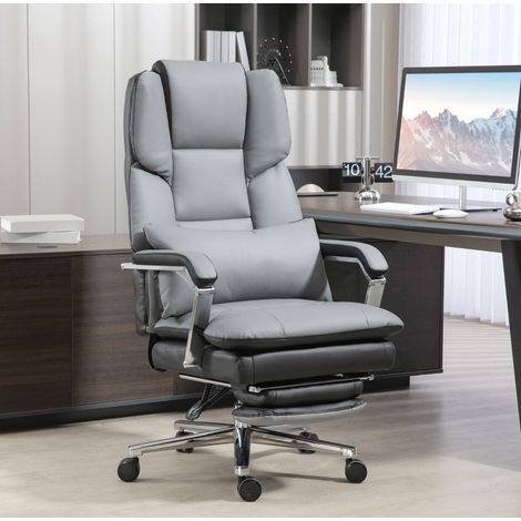 Ergonomischer, verstellbarer Bürostuhl 63 x 71 x 123-129 cm Kunstleder grau und schwarz HAVRYA (1/5)