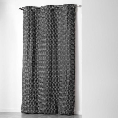 Rideau a oeillets 140 x 240 cm Optic Noir