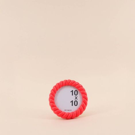 Cadre photo rond torsadé rose 13,5cm (1/5)