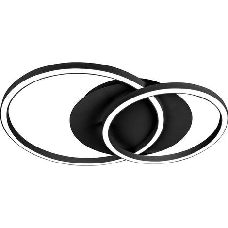 Lucande Lámpara de techo LED 'Tjado' en Negro Metal