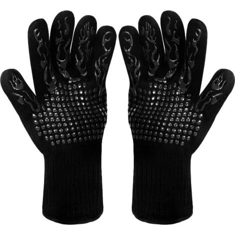 Grillhandschuhe, Ofenhandschuhe, Küchenhandschuhe, Kochhandschuhe, 1 Paar rutschfeste Silikonhandschuhe (1/4)