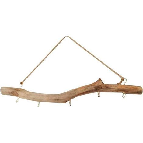 Porte Manteau en Bois Flotté Naturel, Crochet Mural Décoratif pour Maison et Chambre à Coucher (1/5)