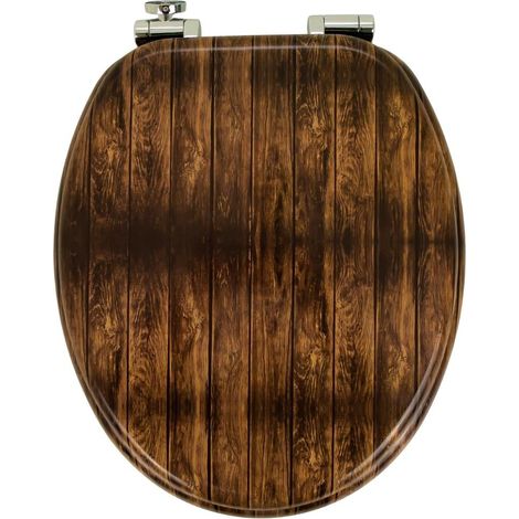 Sedile wc copri vater universale frizionato fantasia in mdf chiusura rallentata fantasia brown wood - confezione 1