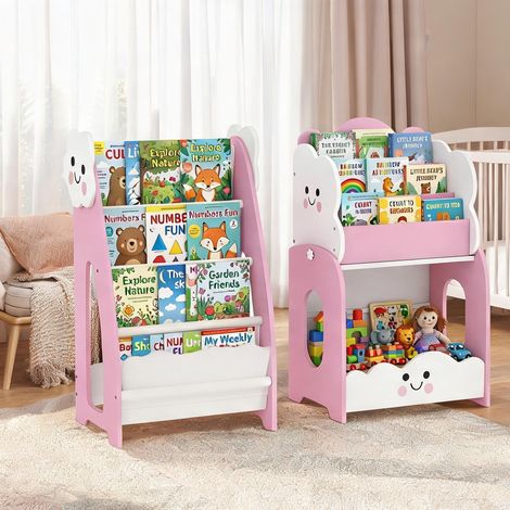 Étagère de rangement pour enfants en MDF rose modulable 3-en-1 (1/5)