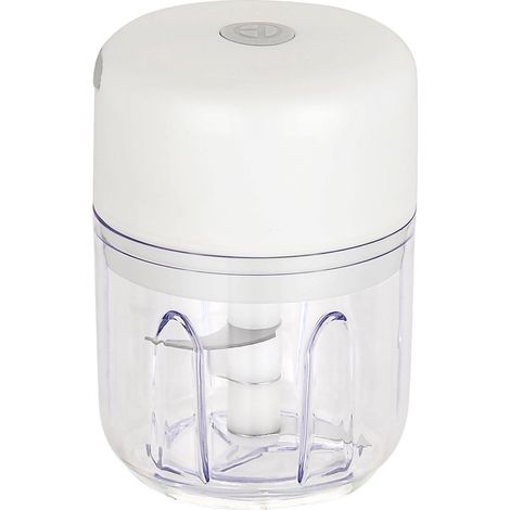 Picadora eléctrica - Mini electrodoméstico de cocina - Pica ingredientes rápidamente - Inalámbrica y recargable - Tamaño compacto - Blanca (1/5)