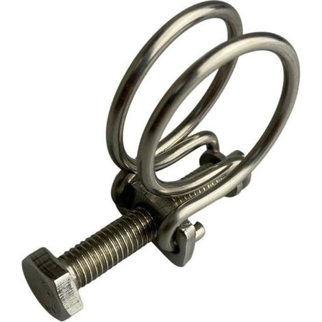 10 colliers de serrage à double fil en acier inoxydable 38-44 mm pour tuyau d'étang - Colliers de serrage pour pompe à filtre (1/3)