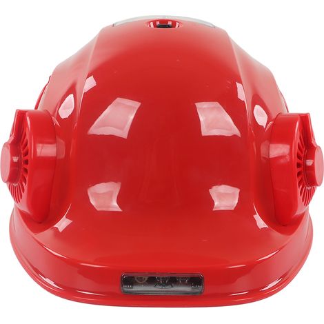 Casque de sécurité solaire avec ventilateur, Bluetooth appel et contrôle vocal, été frais, protection chantier, lampe frontale alarme, 6 panneaux, 100-240V, taille unique (1/5)