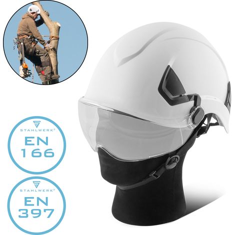 STAHLWERK Elmetto di sicurezza  SVH-100 ST con visiera EN397 EN166 Elmetto forestale