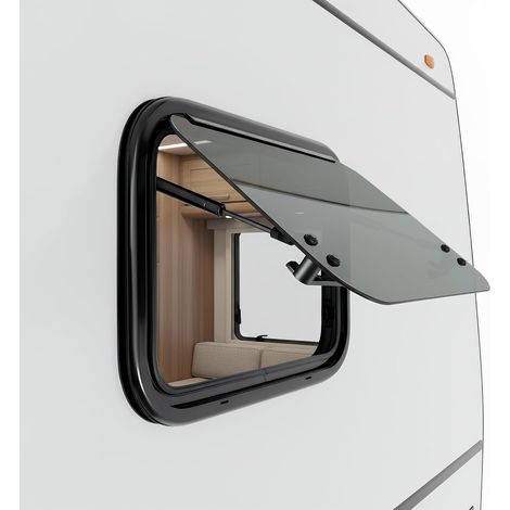 Fenêtres pour Camping-car 500x350mm, Fenetre van Aménagé pour Camping-cars, Caravanes et Pick-up, Cadre en Aluminium avec Moustiquaire