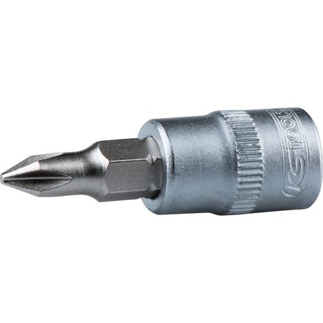 Douille tournevis 3/8'', PH2, Chrome Vanadium, finition chromée satinée (1/2)