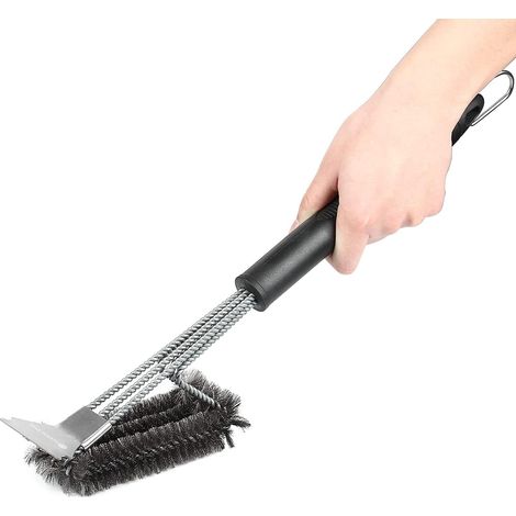Brosse de nettoyage pour barbecue de 45 cm (18 pouces), avec poils en acier inoxydable et manche isolant en polypropylène, pour barbecue à charbon, à gaz et électrique.-AquaForge (1/5)
