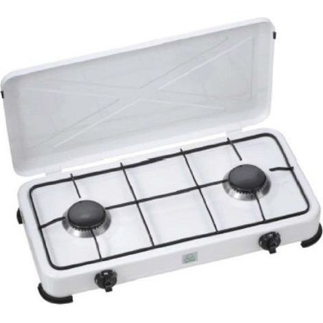 Tristar – Réchaud à gaz 2 feux 1500W – Design compact avec couvercle – Contrôles de température variables – Pour bouteille de gaz butane et propane (1/5)