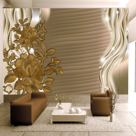 Papier peint bourgeons dorés - 150 x 105 cm (1/4)