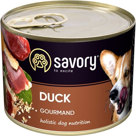 Comida húmeda sabrosa para perros adultos, sabor pato, todas las razas, 200 g (1/2)
