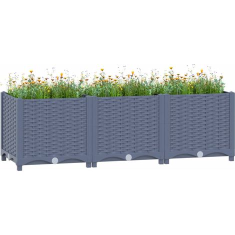 Vidaxl – Lit surélevé 120x40x38 cm en polypropylène – Résistant aux intempéries – Pour plantes, légumes et herbes – Assemblage requis (1/10)