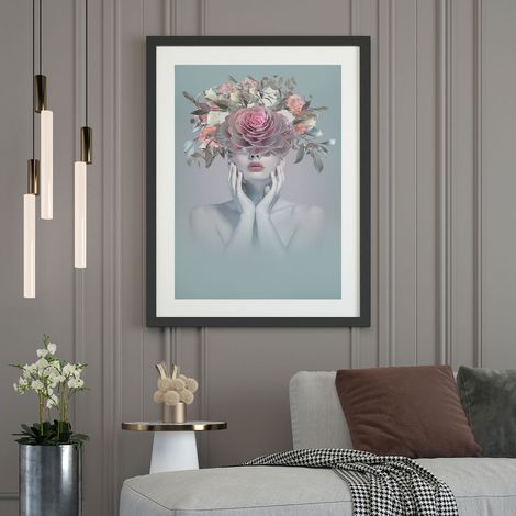 Affiche / Poster - Femme Fleurs - 60x80 cm - Photo pleine page (1/5)