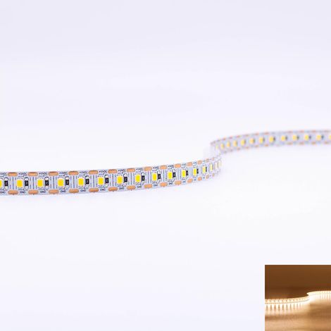 Single Cut 12V LED Streifen 5M 17,7W/m 120LED/m 10mm - Lichtfarbe: Warmweiß 3000K - Schutzart: IP20 (1/5)