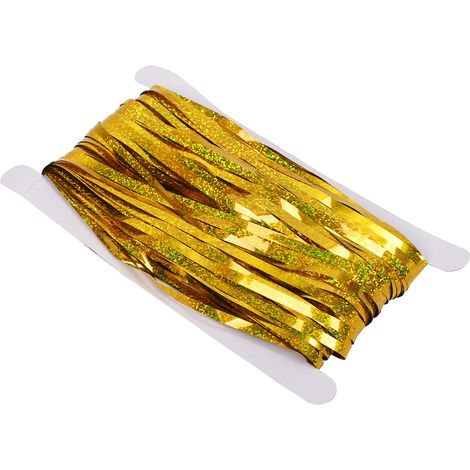 Rideau à franges métalliques dorées pour photos, décor de fête d'anniversaire (1 x 2 m) (1/5)