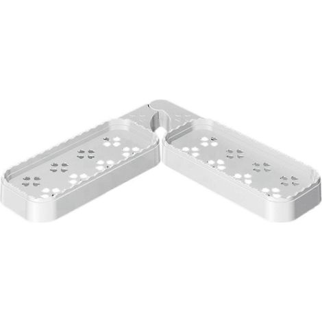 Étagère pivotante pour salle de bain, accessoires de salle de bain, organisateur de WC blanc-- (1/5)