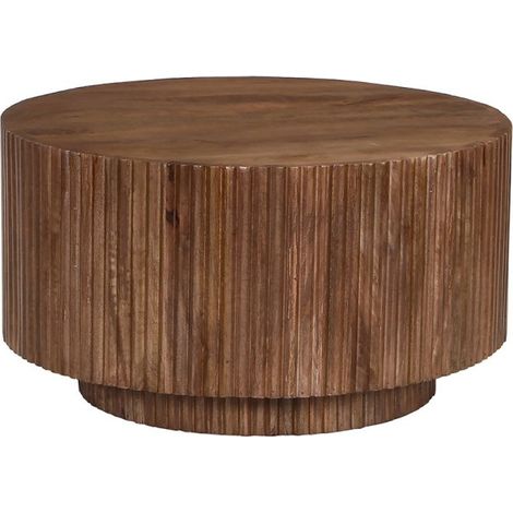 Couchtisch TALVORA – Massives Mangoholz – Runder Couchtisch Ø70 cm – Natürliches und authentisches Design