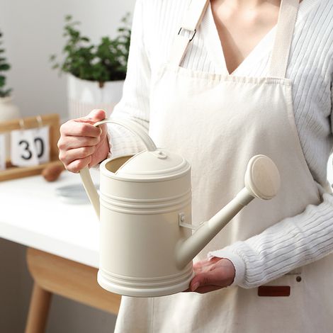Filiyano – outil de jardin en – Arrosoir beige pour plantes d'intérieur et d'extérieur, arrosoir en métal de 2 l avec poignée, outil de jardin en (1/5)