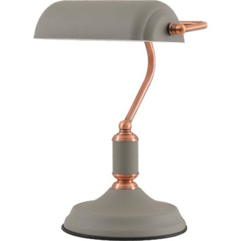 LAMPARA DE MESA E27 GRIS COBRE