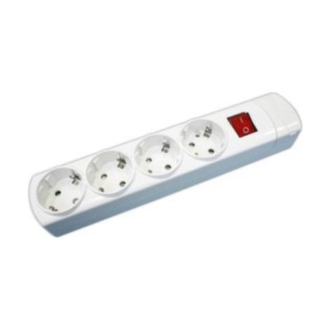 Base multipla 4 prese Schuko con interruttore bianco 36.123/sc
