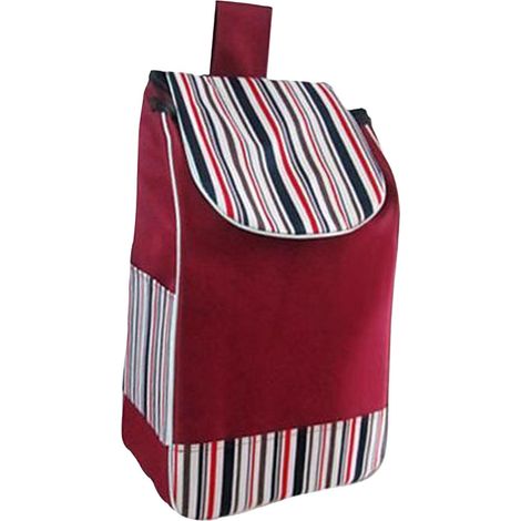 Portable Foldable Shopping Bag, Sturdy Replacement Bag, Reusable Waterproof Spare Bag for Folding Trolley, Truck, Hand Truck, Red (1/5)