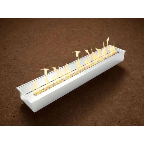 Dmora - Quemador Andezeno, Hornillo, Elemento calefactor, Incinerador, Made in Italy, 19x92 h10 cm, Plata (1/3)