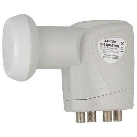 LNB QUAD QUATWIN TETE 4 SORTIES INDEPENDANTE SATELLITE ASTRA HOTBIRD 0.3dB SEDEA (1/2)