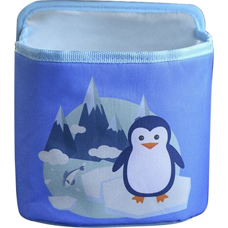 Sac à déchets suspendu multifonction pour voiture avec motif dessin animé, boîte de rangement bleu clair (1/4)