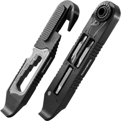 Outil Multifonction Vélo 16 en 1 avec Cliquet Démonte Pneu Mini Kit de Réparation pour Chambre à Air et Dépannage (1/5)