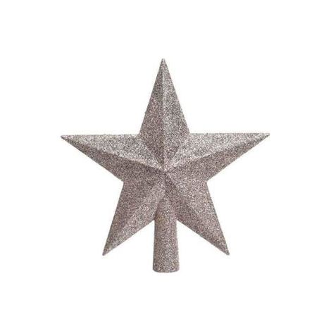 PUNTAL PARA EL ARBOL MODELO  ESTRELLA BRILLANTINA ROSA TAMAÑO 19CM