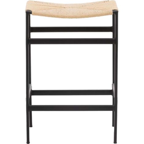 Polly Barhocker geflecht natur, schwarz.