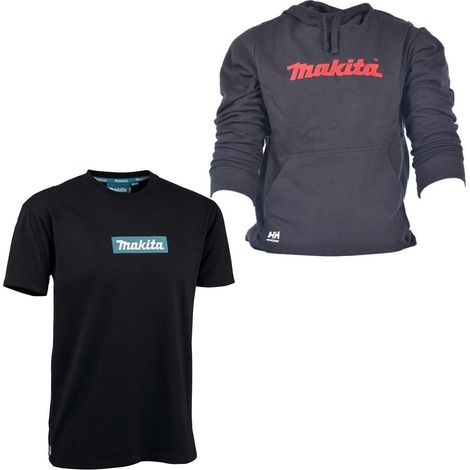 Makita Black Origin T-Shirt L 100% BCI Cotton MK101M + Black Makita Hoodie