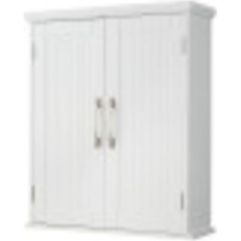 Teamson Home Armadietto per medicinali da parete in legno per bagno con ripiani regolabili Bianco EHF-F0007 (1/5)