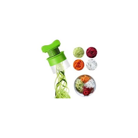 Coupelégumes spiralizer en plastique ABS et acier inoxydable 304 Trancheuse manuelle pour courgettes, carottes et concombres Compacte et facile à nettoyer (1/5)